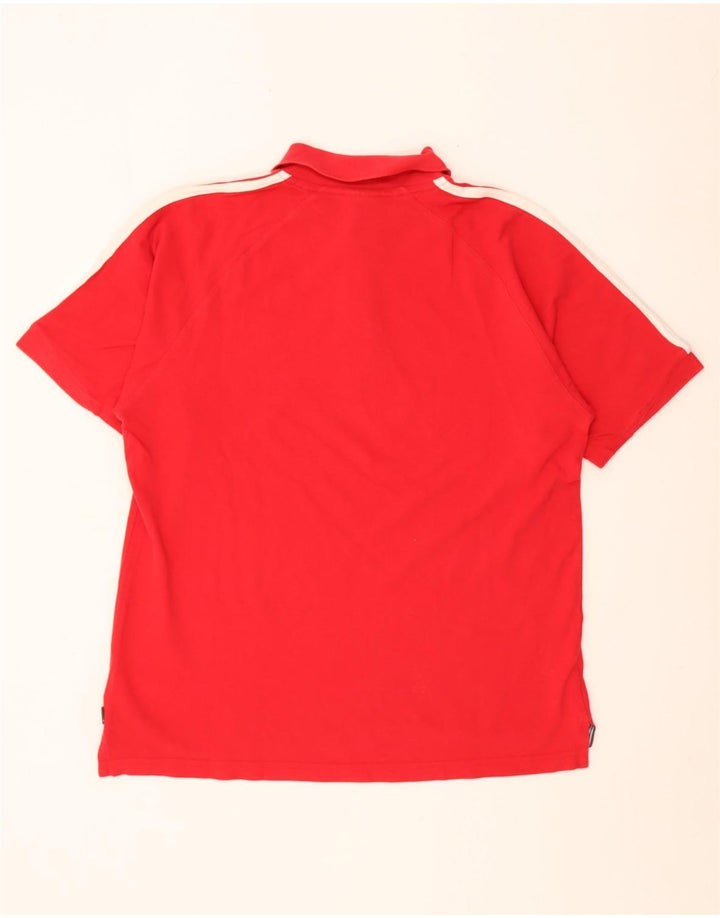 Polo Adidas da uomo in cotone rosso medio