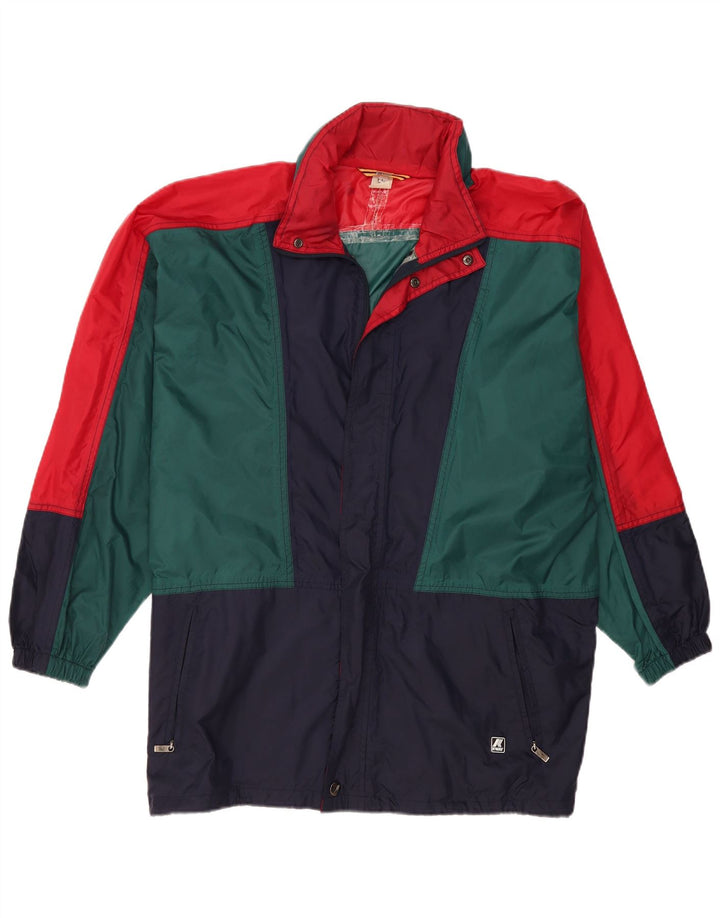 Giacca antipioggia oversize da uomo K-Way UK 40 Large Verde Colourblock in poliammide