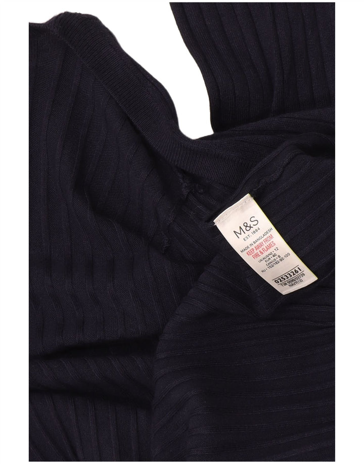 Maglione cardigan lungo da donna Marks & Spencer UK 12 medio blu navy