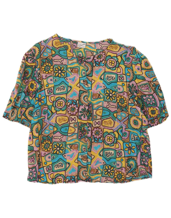 Primavera Firenze Camicia a maniche corte da donna Camicetta UK 3 XS Multicolore
