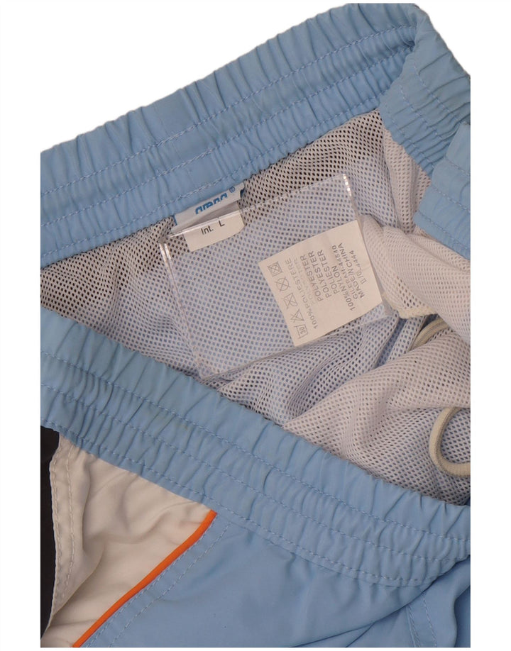 Pantaloncini da bagno con grafica da uomo Arena, grandi, in poliestere color block blu
