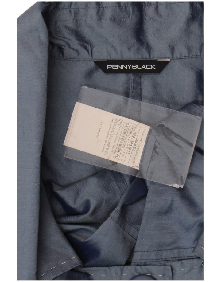 Giacca blazer a 3 bottoni da donna Penny Black UK 8 piccola seta blu navy