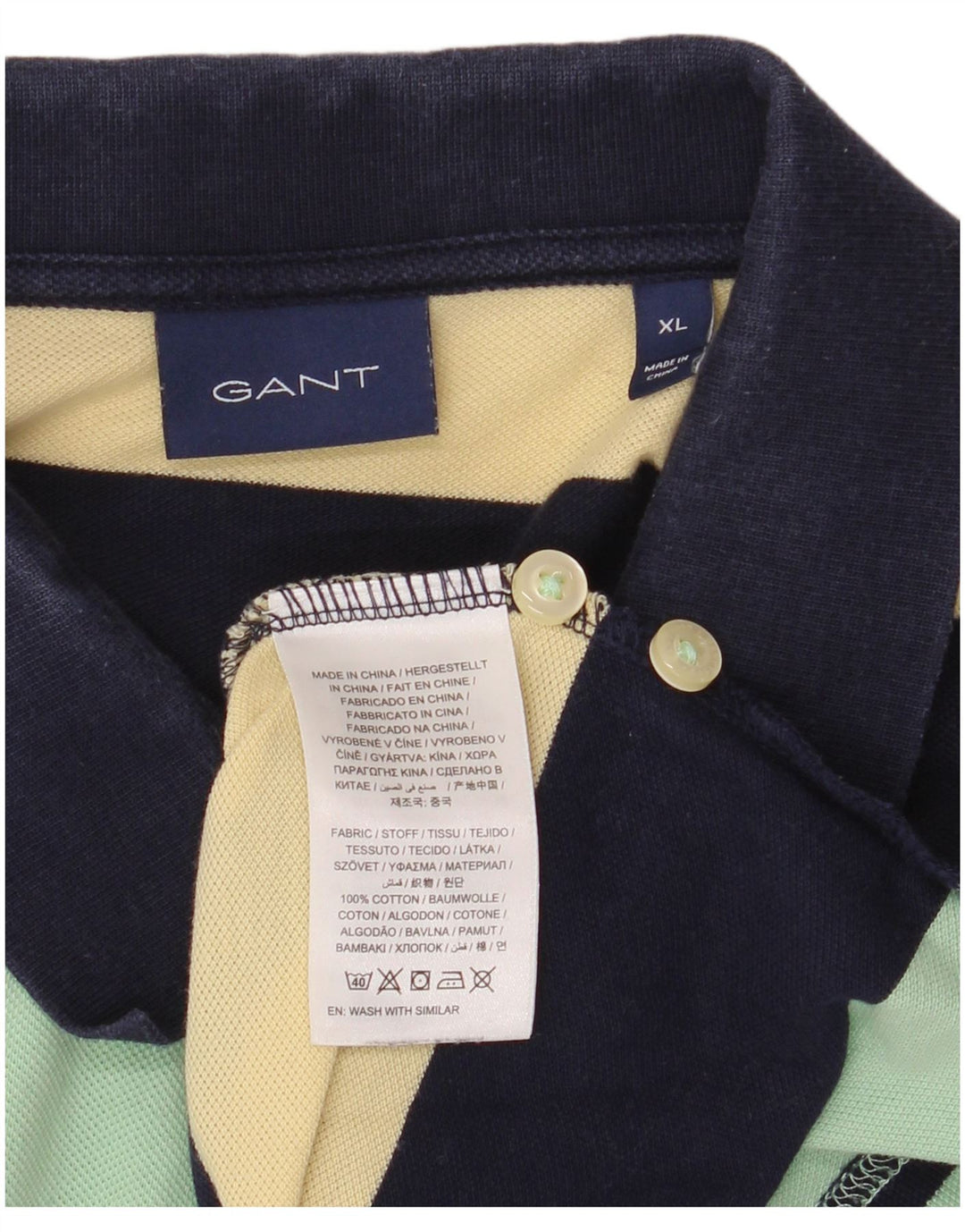 Polo da uomo GANT XL in cotone a righe multicolore