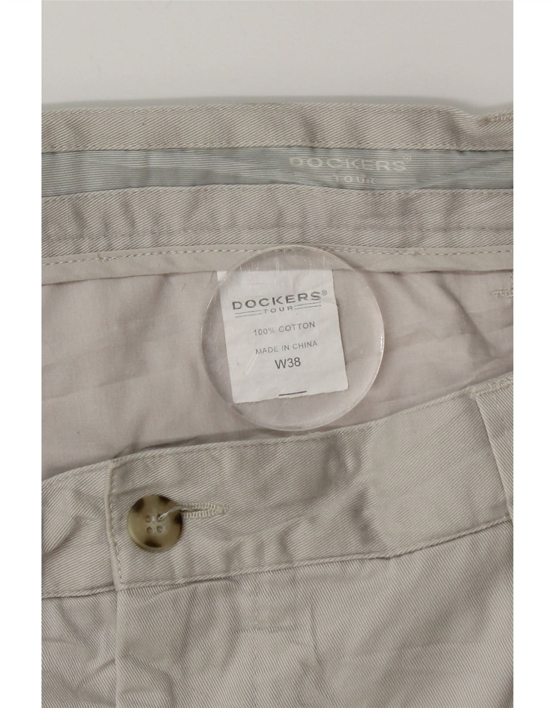 DOCKERS Pantaloncini chino con pegging da uomo W38 XL in cotone grigio