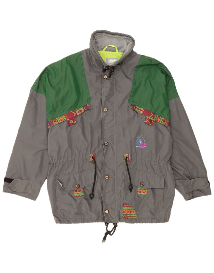 Giacca utilitaria vintage da uomo vestibilità ampia UK 38 Poliammide grigio medio