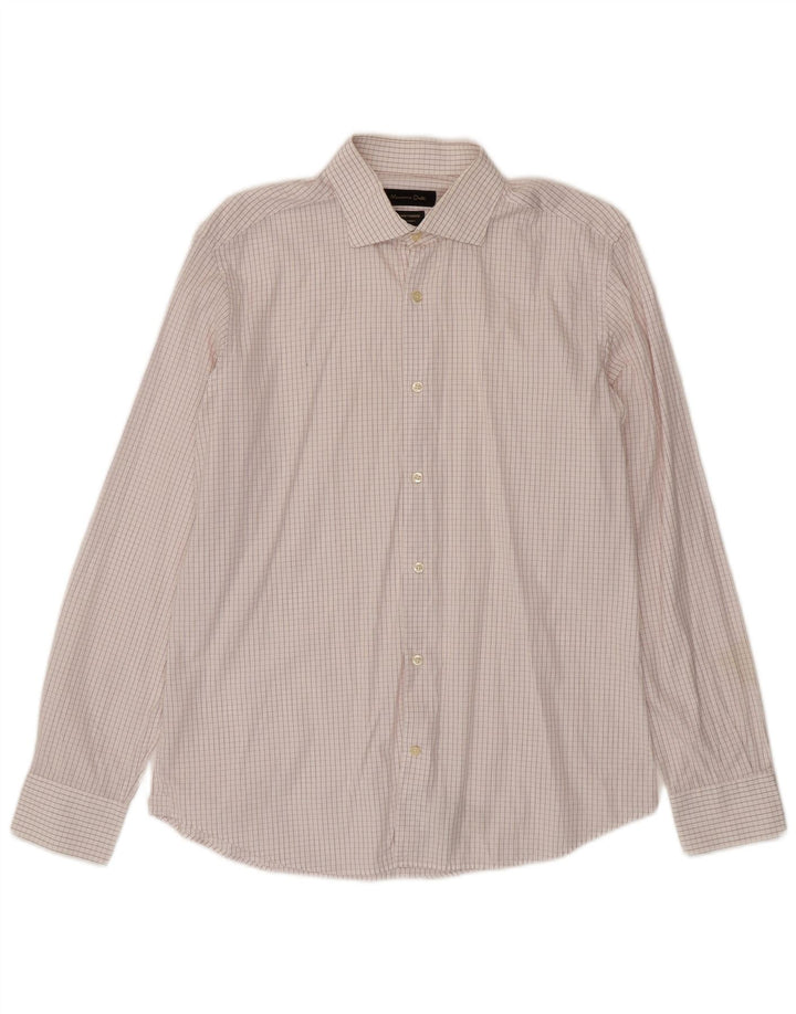 Camicia da uomo Massimo Dutti EU 42 Cotone a quadri bianchi grandi
