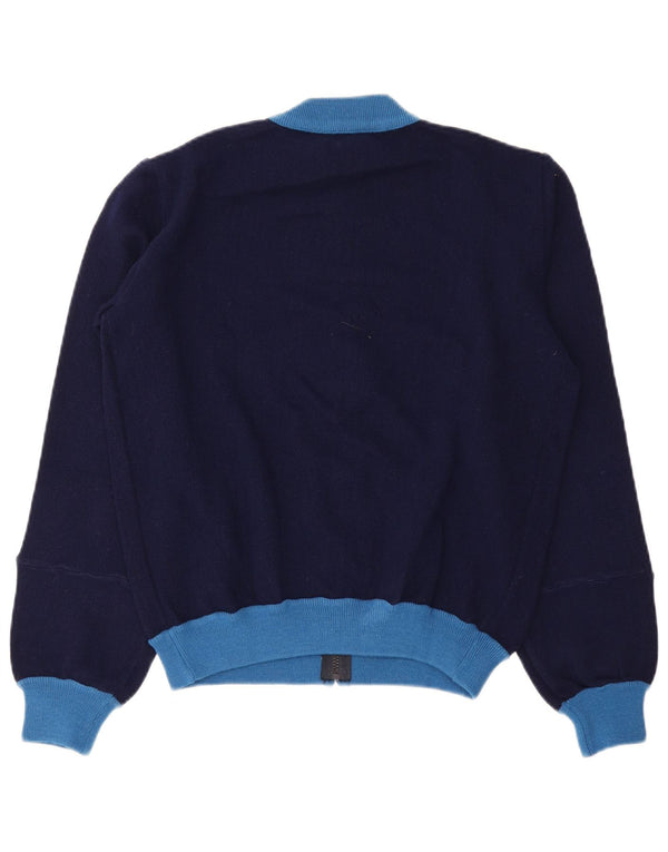 Giacca da ginnastica vintage da uomo piccola color block blu navy