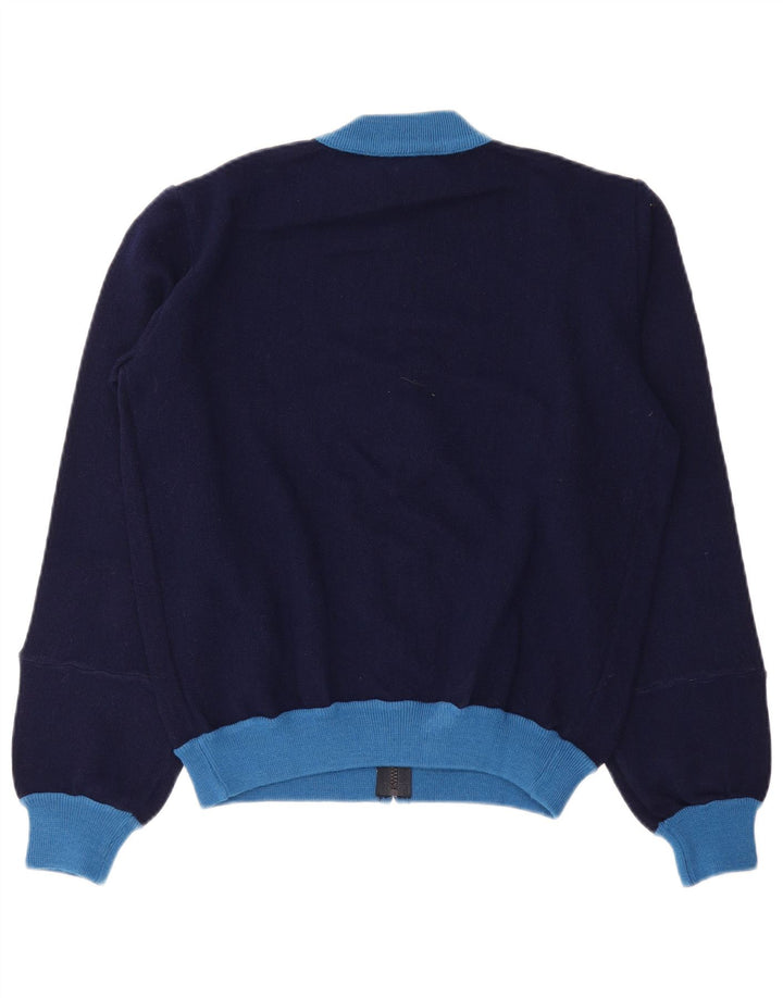 Giacca da ginnastica vintage da uomo piccola color block blu navy