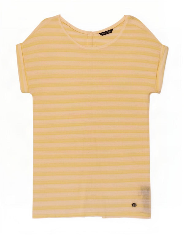 Camicetta da donna a maniche corte Massimo Dutti UK 18 XL a righe gialle