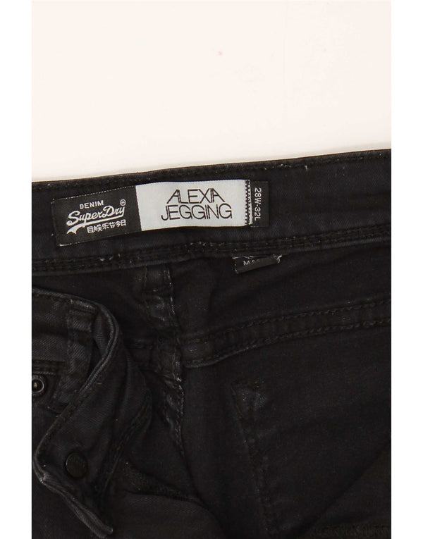 Jeans Jeggings Donna Superdry Alexa W28 L32 Cotone Nero