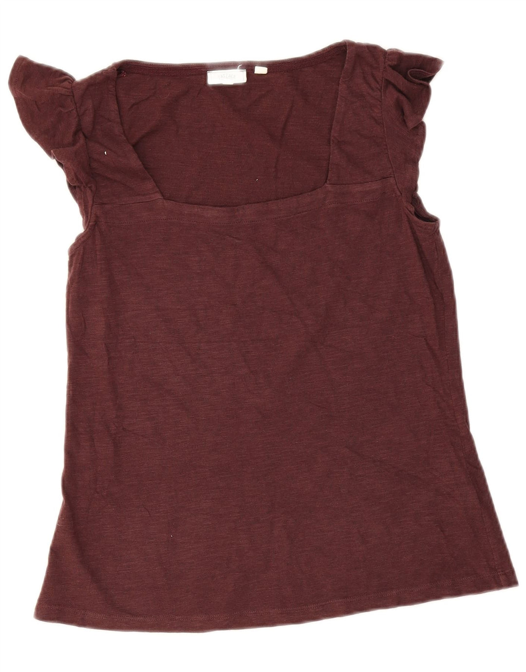 Camicetta da donna Fat Face Top UK 10 Piccolo cotone bordeaux