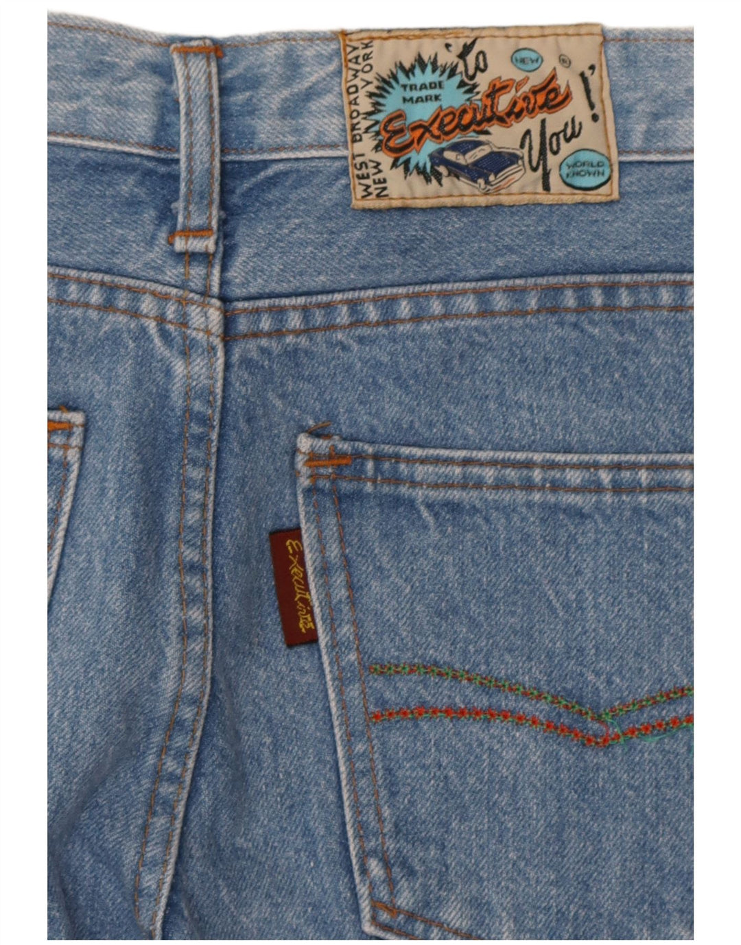 Jeans vintage affusolati corti da donna W28 L25 Blu