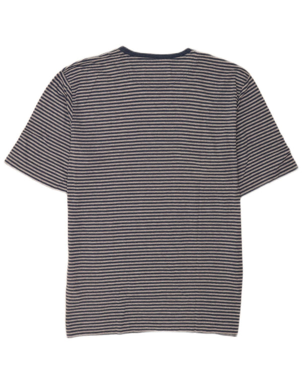 T-shirt uomo Les Copains IT 52 Large Blu Gessato Cotone