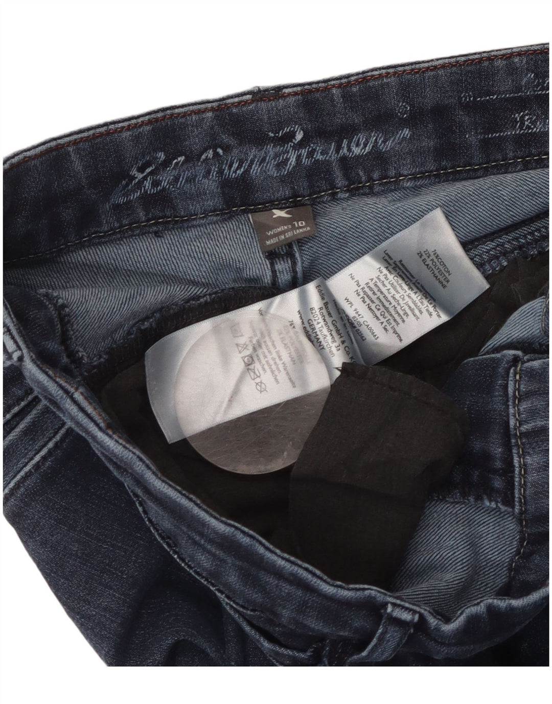 Jeans bootcut curvy da donna Eddie Bauer US 10 Large W32 L31 Cotone blu navy