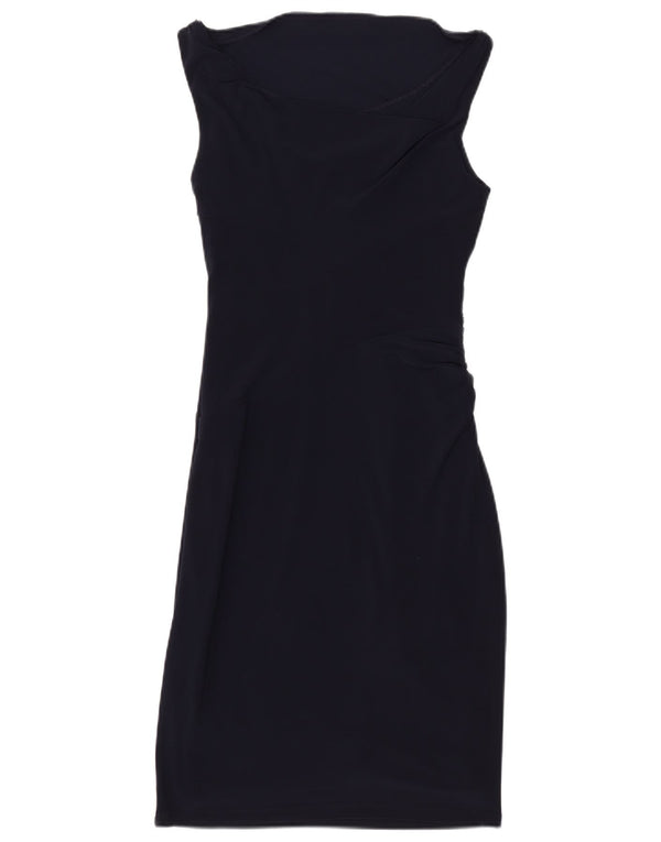 Abito aderente senza maniche da donna Ralph Lauren US 2 XS poliestere blu navy