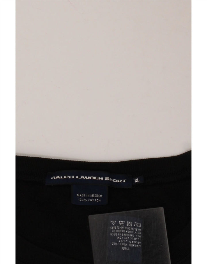 RALPH LAUREN T-shirt corta da donna Top UK 18 XL Cotone nero