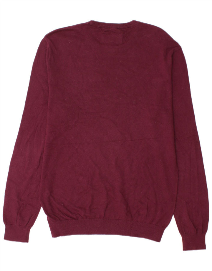 Maglione maglione girocollo da uomo Jack Wills in cotone bordeaux medio