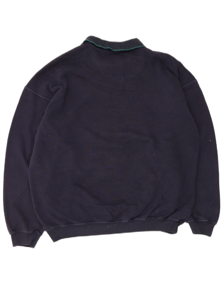 Felpa da uomo Marks & Spencer, maglione grande, blu navy, a rombi/diamante