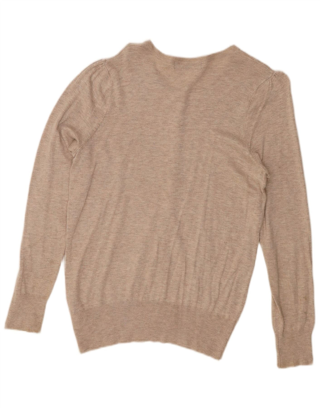 Maglione cardigan da donna Marks & Spencer UK 14 Viscosa screziata beige medio
