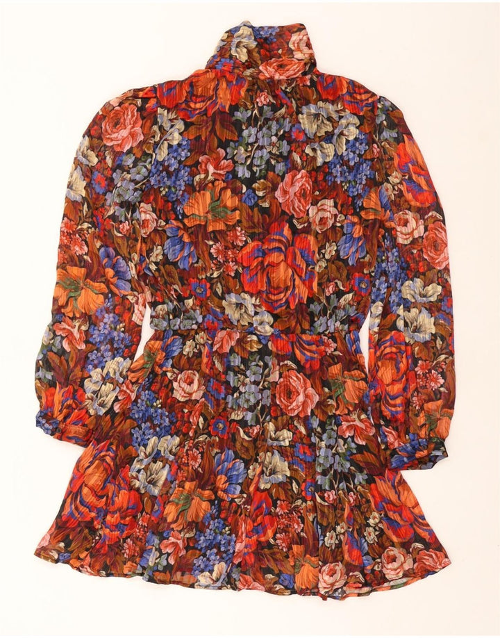 Abito a trapezio da donna ZARA con allacciatura frontale UK 12 medio multicolore floreale