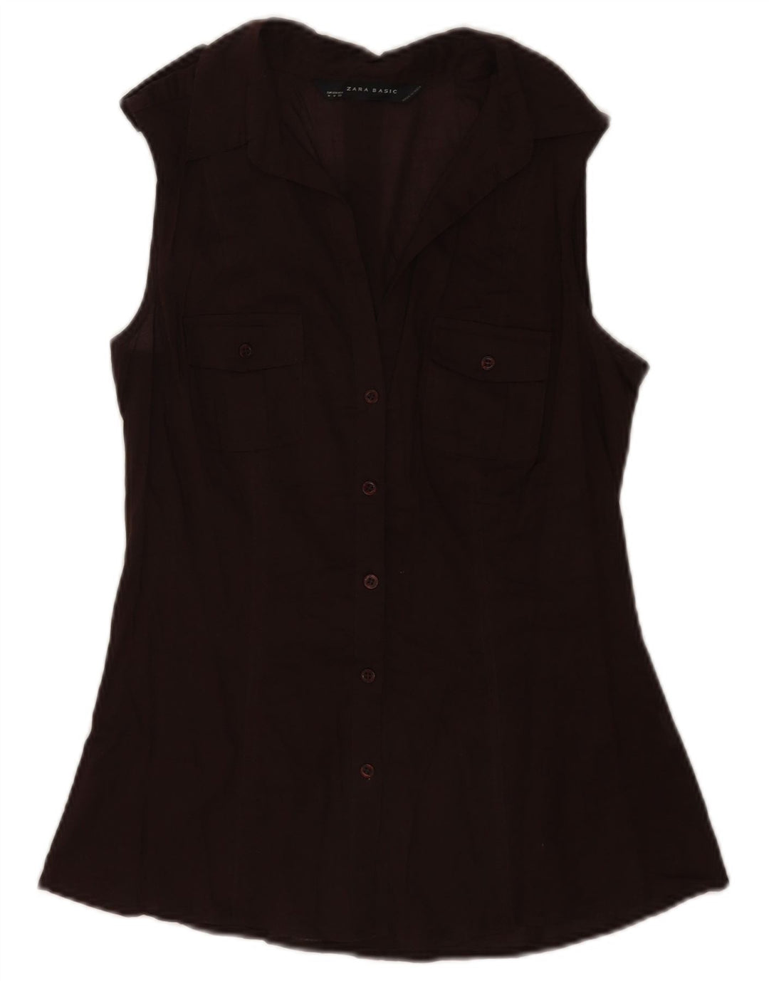 Camicia senza maniche da donna Zara UK 12 Marrone medio