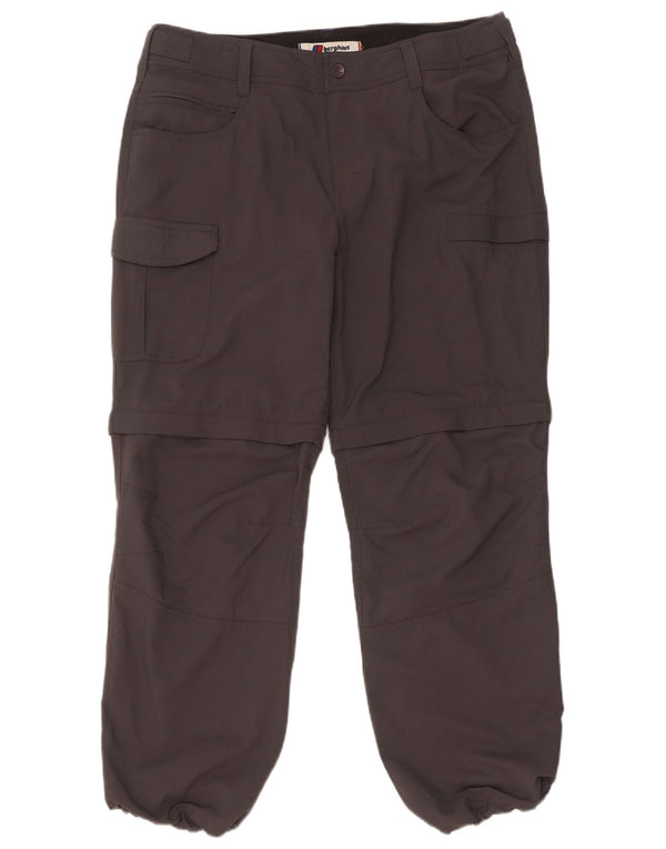 Pantaloni cargo da jogging da donna Berghaus UK 14 Large W34 L29 Nylon grigio