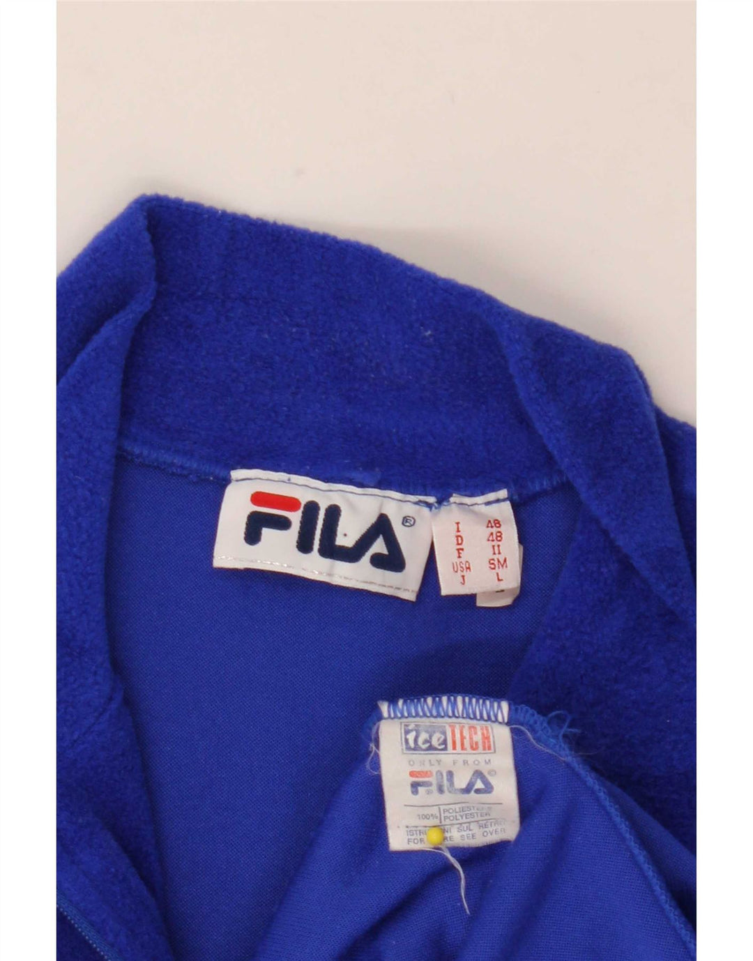 Maglione in pile da uomo Fila con zip e collo IT 48 poliestere blu medio