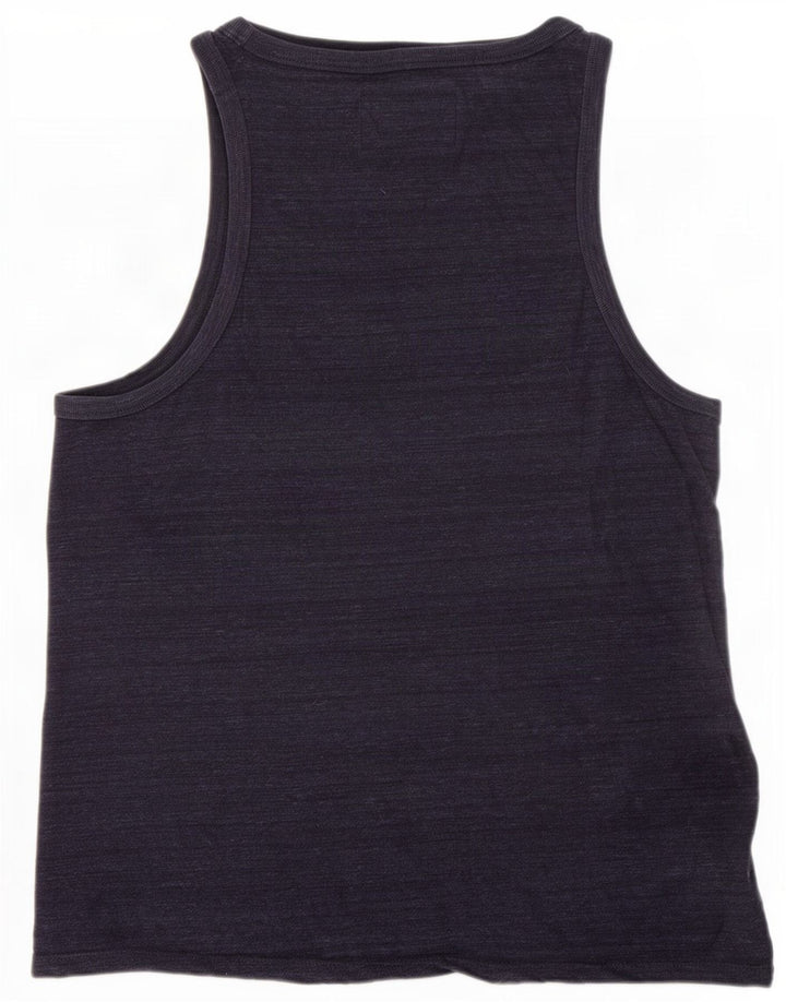Canotta da uomo Superdry in cotone chiazzato medio blu navy