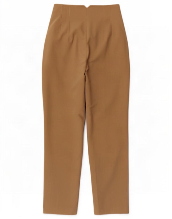 Pantaloni da abito affusolati a vita alta da donna Zara piccoli W26 L27 in cotone beige