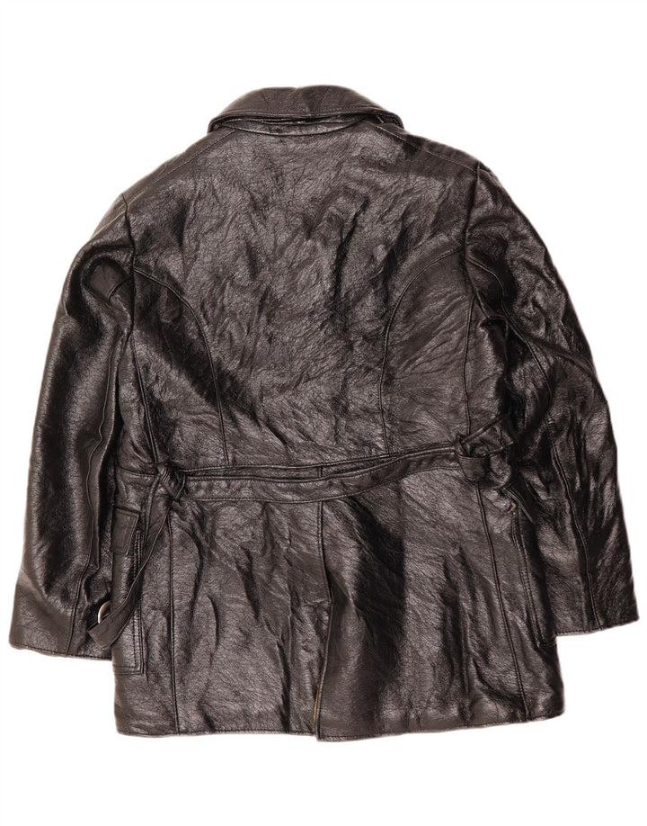 Giacca in pelle Sherpa da uomo VINTAGE UK 38 media nera