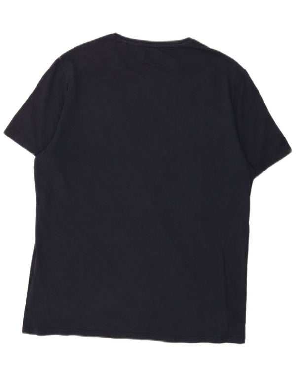 Guess T-shirt grafica da uomo slim fit Top XL in cotone blu navy