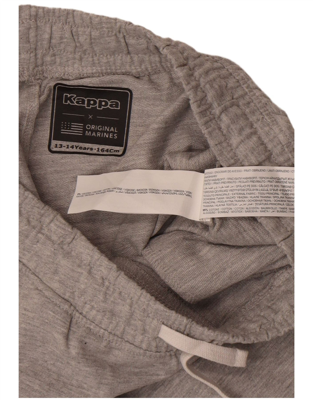 Pantaloncini Sportivi Kappa Bambino 13-14 Anni Cotone Grigio