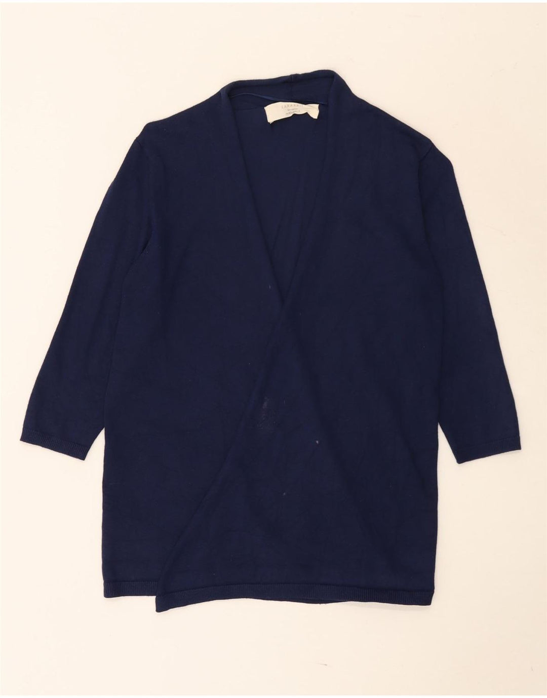 Maglione cardigan aperto con maniche a 3/4 Zara da donna UK 12 medio blu navy