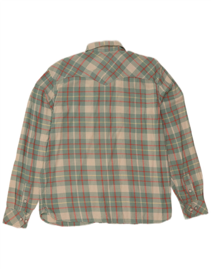 Levi's Camicia da uomo in flanella di cotone a quadri verdi grandi
