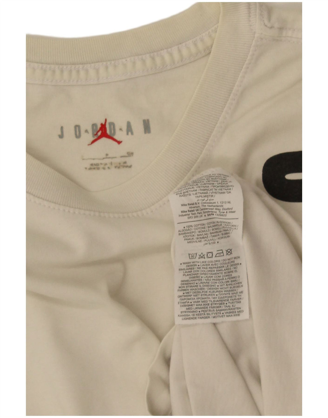 T-shirt grafica da uomo Jordan Top Small in cotone bianco sporco