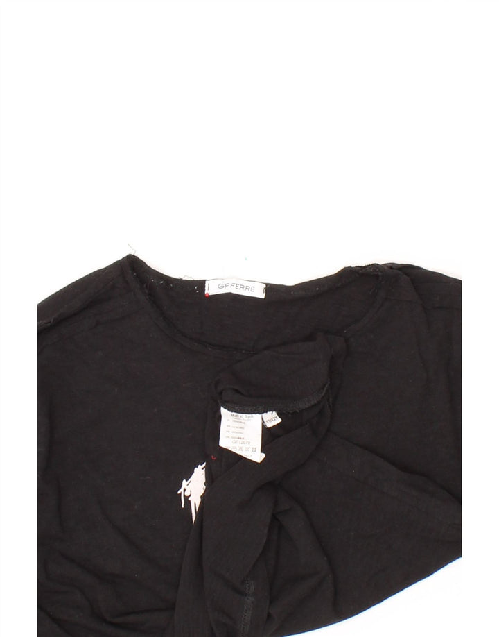 GF FERRE Boys Graphic Top Long Sleeve 11-12 Years Black Cotton Vintage GF Ferre and Second-Hand GF Ferre from Messina Hembry 