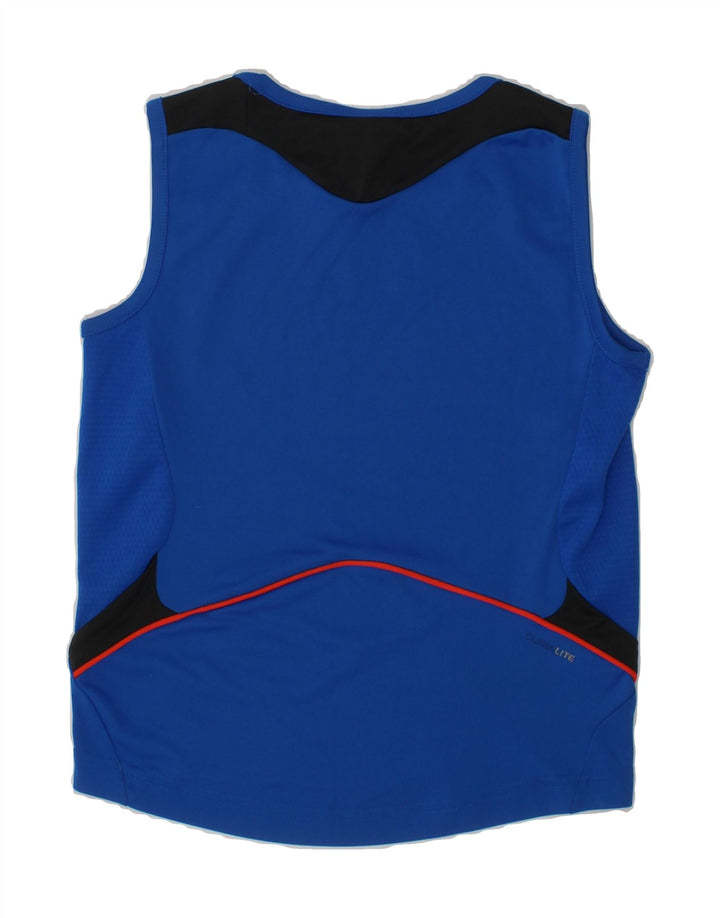 ADIDAS Boys Climalite Vest Top 4-5 Years Blue Colourblock Polyester Vintage Adidas and Second-Hand Adidas from Messina Hembry 