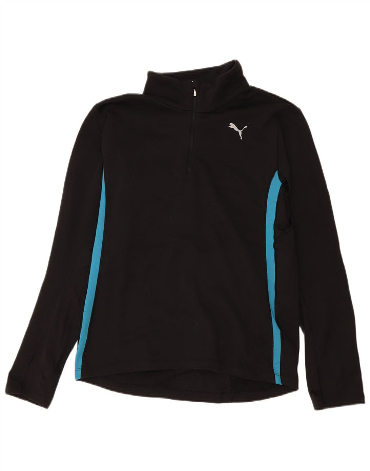 Maglia da tuta pullover da donna con zip e collo Puma UK 14 Medium Black Colourblock