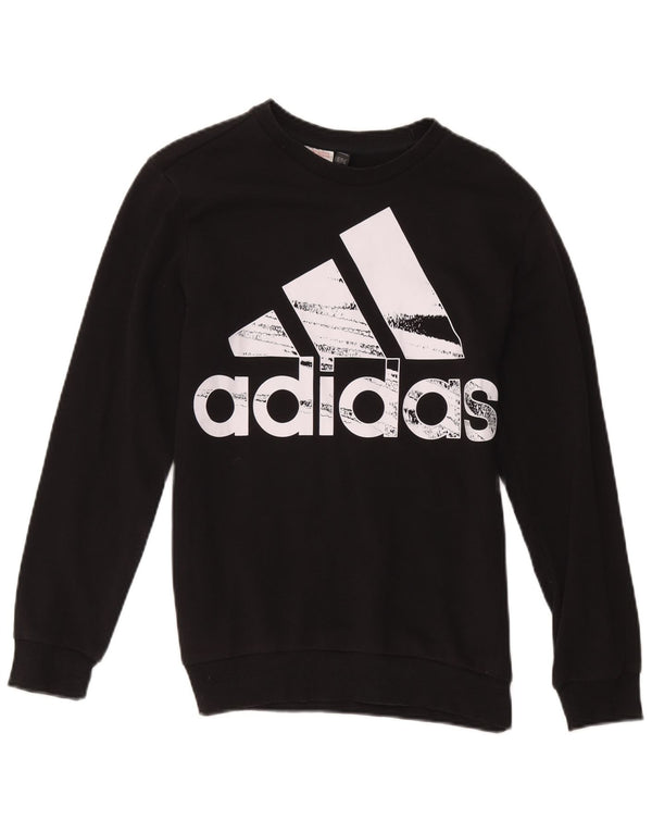 Felpa grafica Adidas da ragazzo 13-14 anni in cotone nero