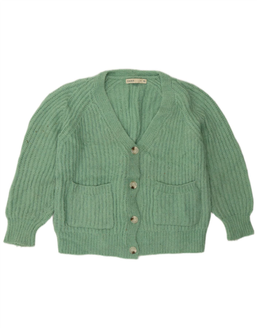 Maglione cardigan vestibilità ampia da donna Oasis UK 14 Poliestere verde medio