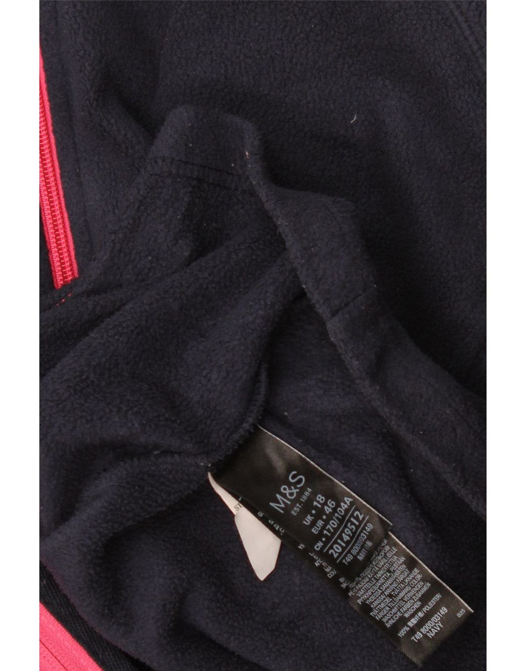 Maglione in pile da donna Marks & Spencer UK 18 XL poliestere blu navy