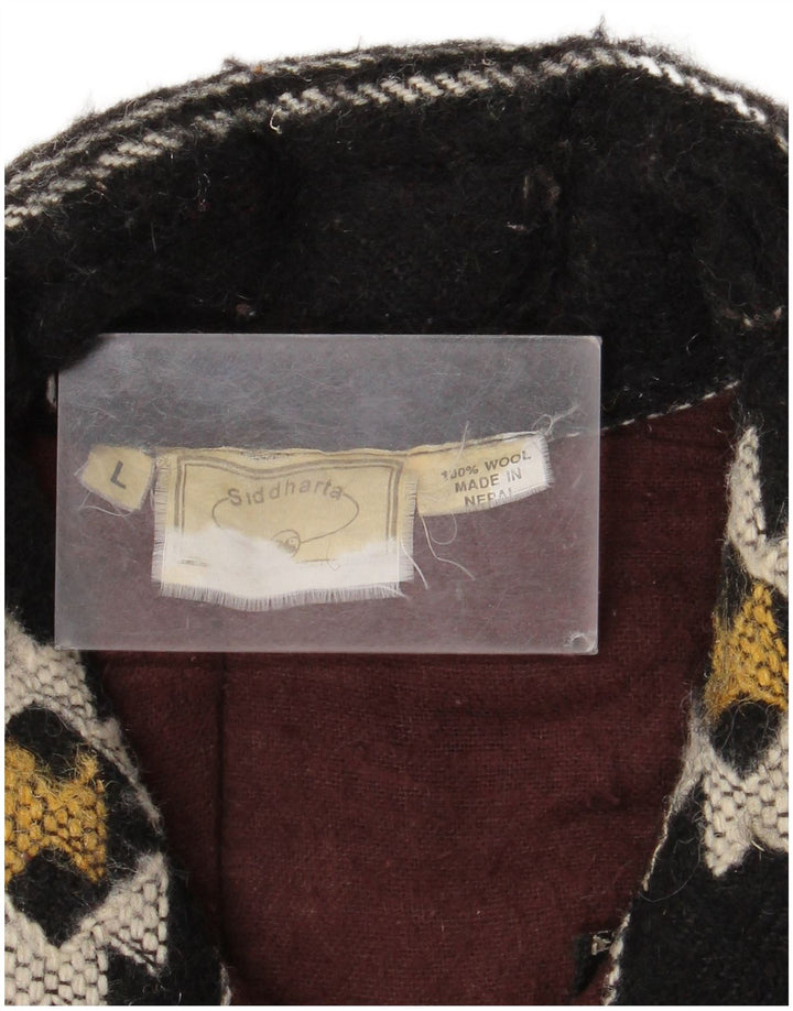 Montgomery vintage da uomo UK 40 grande lana geometrica multicolore