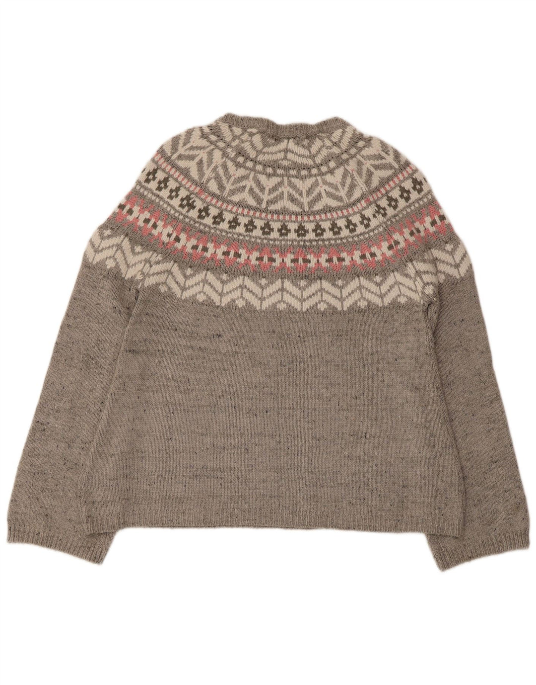 Maglione maglione con scollo a barca da donna Marks & Spencer UK 12 Grigio medio Fair Isle