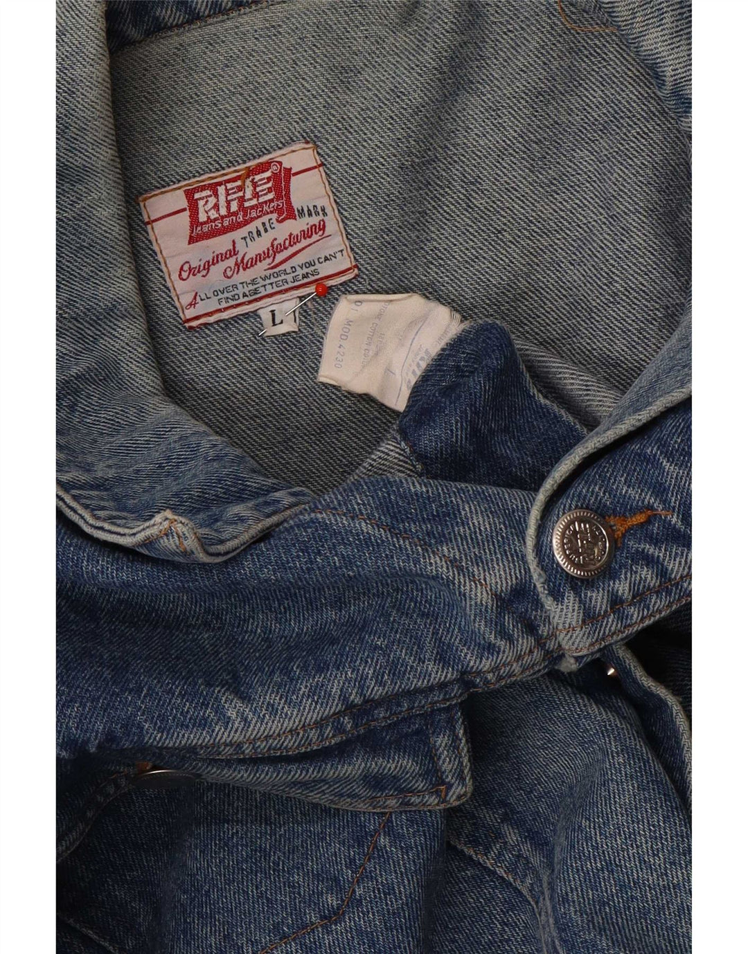 Giacca di jeans da uomo Rifle UK 40 grande cotone blu
