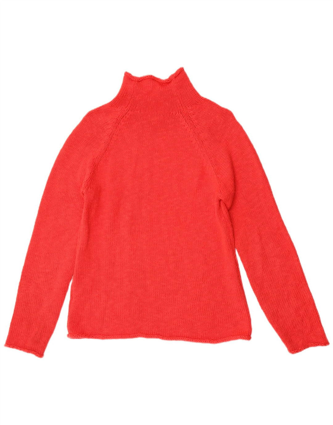 Maglione maglione da donna con collo alto L.L.Bean UK 12 Cotone rosso medio