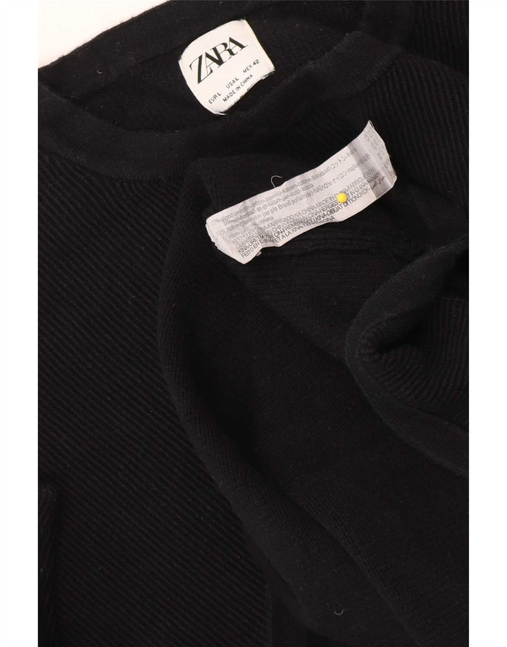 T-shirt Zara da uomo Top grande in cotone nero