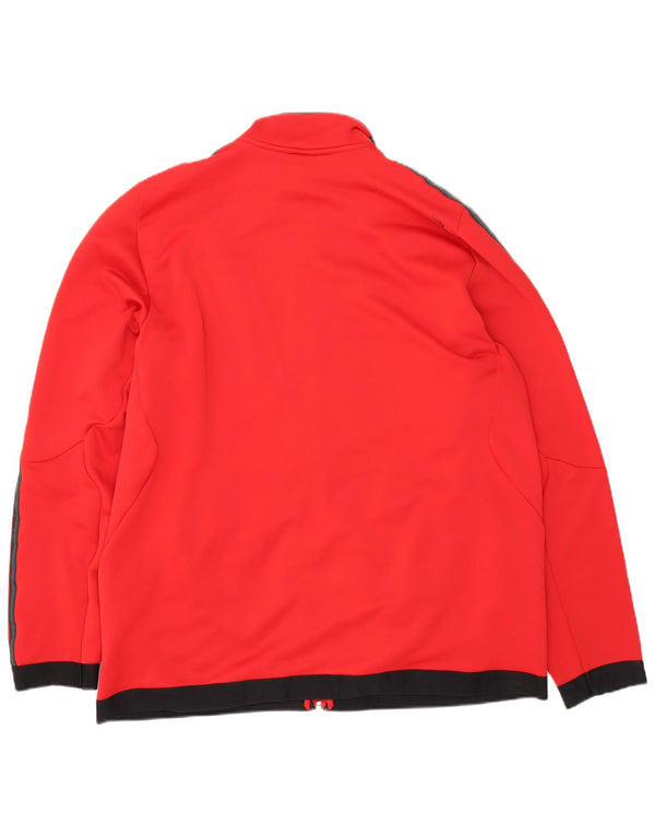 Giacca superiore della tuta da uomo Adidas Climalite 2XL poliestere rosso