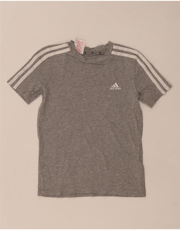 T-shirt grafica da ragazzo Adidas Top 7-8 anni in cotone grigio