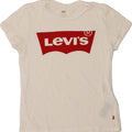 LEVI'S Womens Graphic T-Shirt Top UK 10 Small White Cotton Vintage Levi's and Second-Hand Levi's from Messina Hembry 