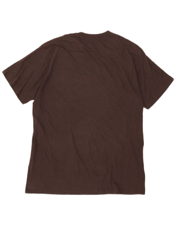 T-shirt grafica da uomo Hard Rock Cafe Barcelona, grande, in cotone marrone
